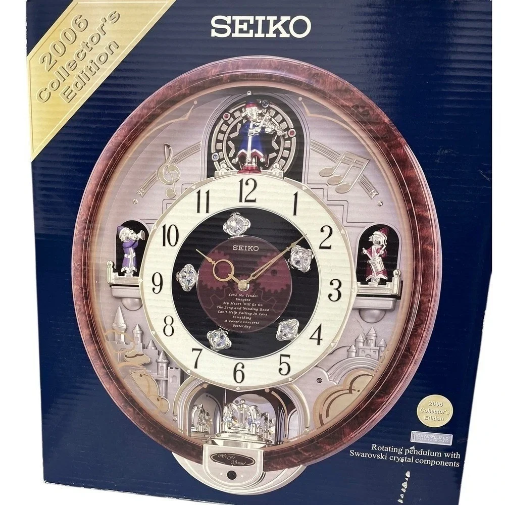 Seiko‎ Melodies In Motion 2006 Collectors Edition Swarovski Crystal Clock NEW
